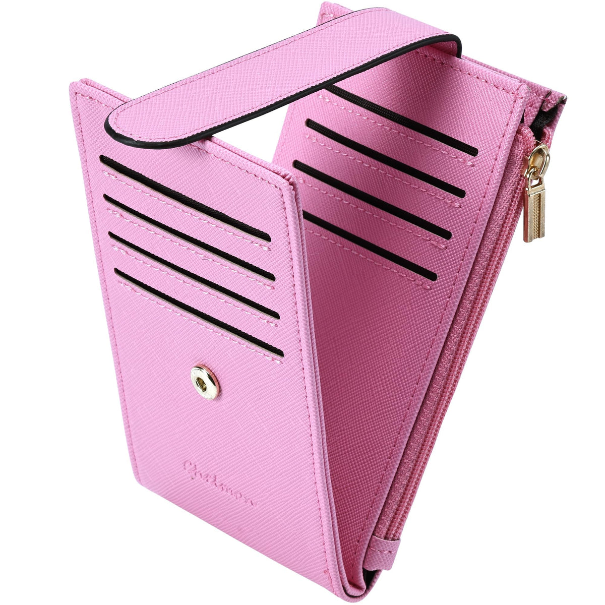 Chelmon Women's RFID Slim Card Holder Wallet: Thin Bifold with Multi-Card Case & Zipper Coin Pocket Purse (Deep Purple)