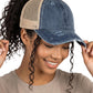 Funky Junque Ponytail Hat for Women - Baseball Cap with Adjustable Fit & High Pony Tail Criss Cross Back for Everyday Wear