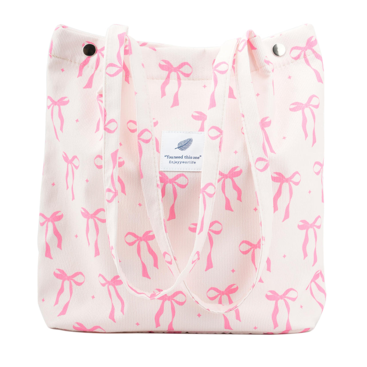 Corduroy Tote Bag Cute Tote Bags for Women Shoulder Bag with Inner Pocket for Work Beach Travel and Shopping Grocery