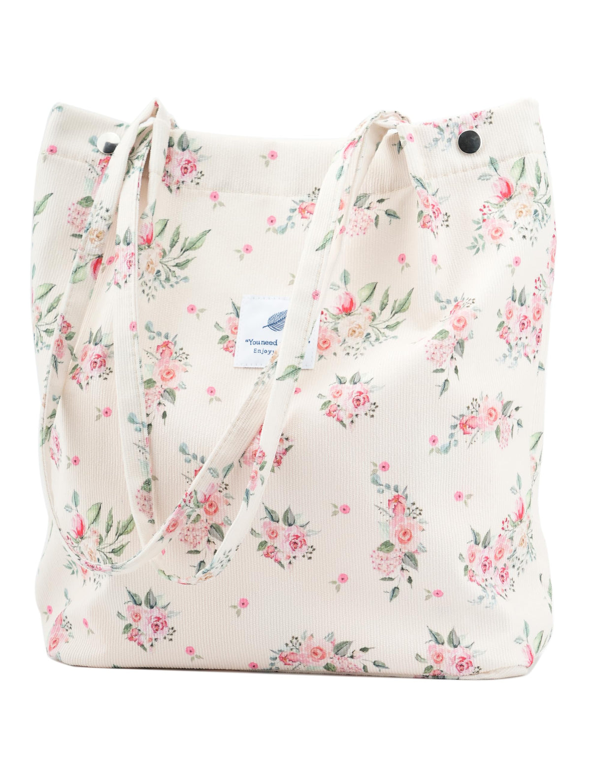 Corduroy Tote Bag Cute Tote Bags for Women Shoulder Bag with Inner Pocket for Work Beach Travel and Shopping Grocery