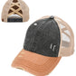 Funky Junque Ponytail Hat for Women - Baseball Cap with Adjustable Fit & High Pony Tail Criss Cross Back for Everyday Wear