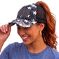 Funky Junque Ponytail Hat for Women - Baseball Cap with Adjustable Fit & High Pony Tail Criss Cross Back for Everyday Wear