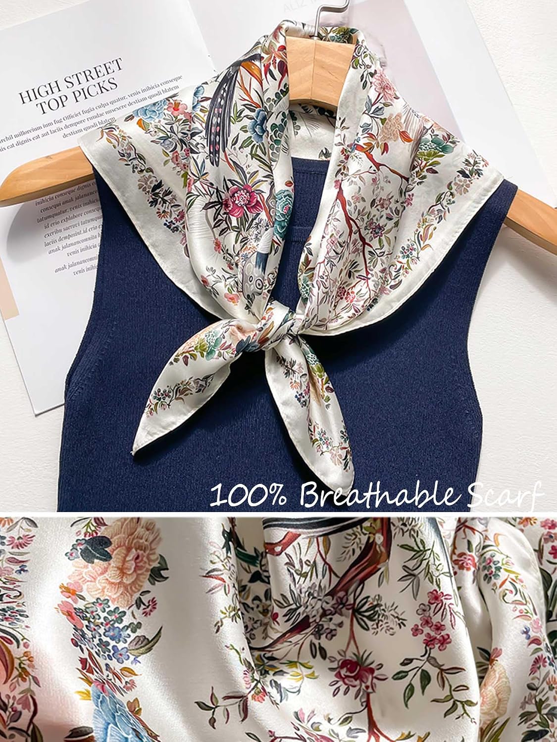 Silky Scarf for Women Lightweight Satin Bandanas Neck Hair Wrap For Sleeping Head Scarves 27.5"
