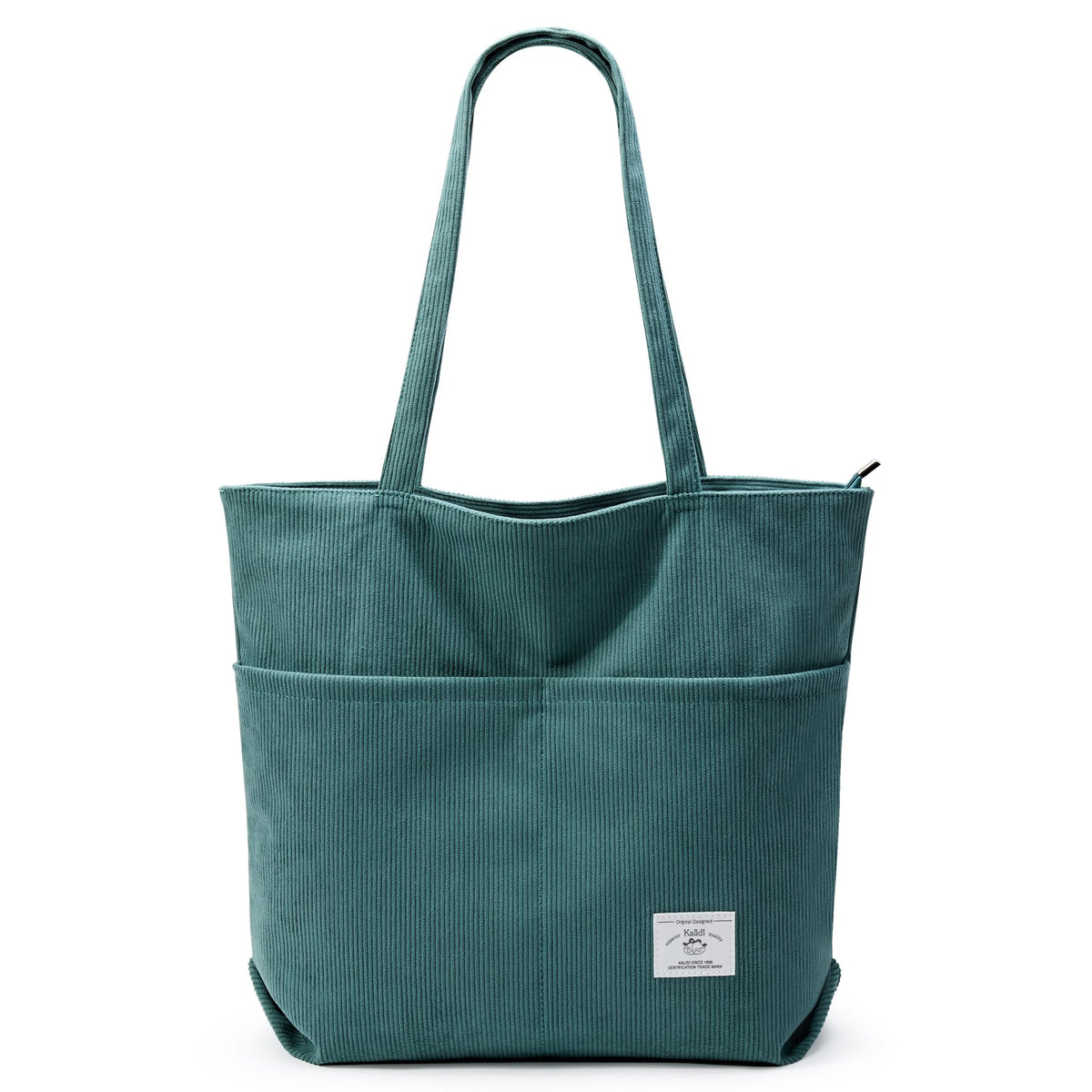 KALIDI Women Corduroy Tote Bag Zipper Casual Tote's Handbag Big Capacity Shoulder Bag with Pockets