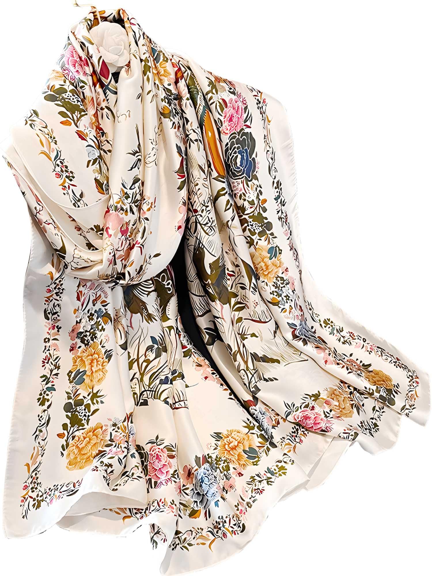 Large Shawl Scarf For Women Lightweight Wraps Silky Headscarf Long Sunscreen Scarfs