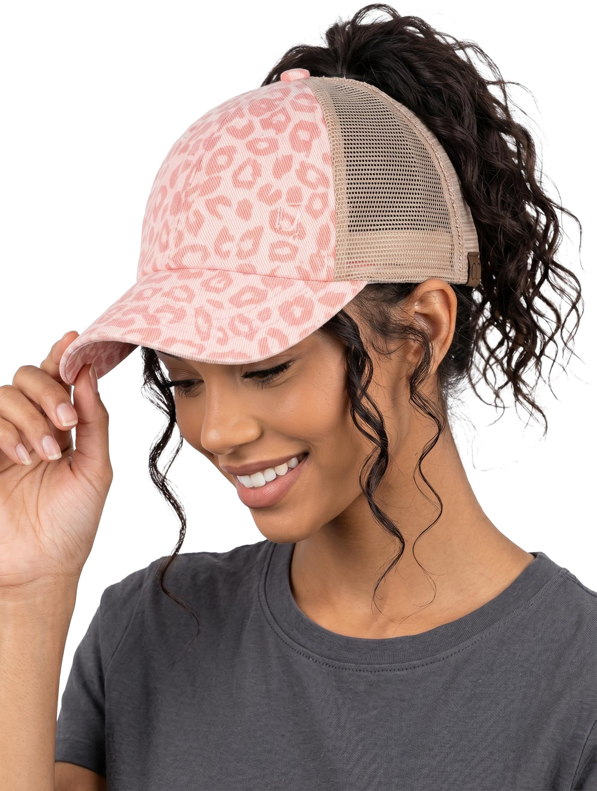 Funky Junque Ponytail Hat for Women - Baseball Cap with Adjustable Fit & High Pony Tail Criss Cross Back for Everyday Wear