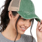 Funky Junque Ponytail Hat for Women - Baseball Cap with Adjustable Fit & High Pony Tail Criss Cross Back for Everyday Wear
