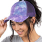 Funky Junque Ponytail Hat for Women - Baseball Cap with Adjustable Fit & High Pony Tail Criss Cross Back for Everyday Wear