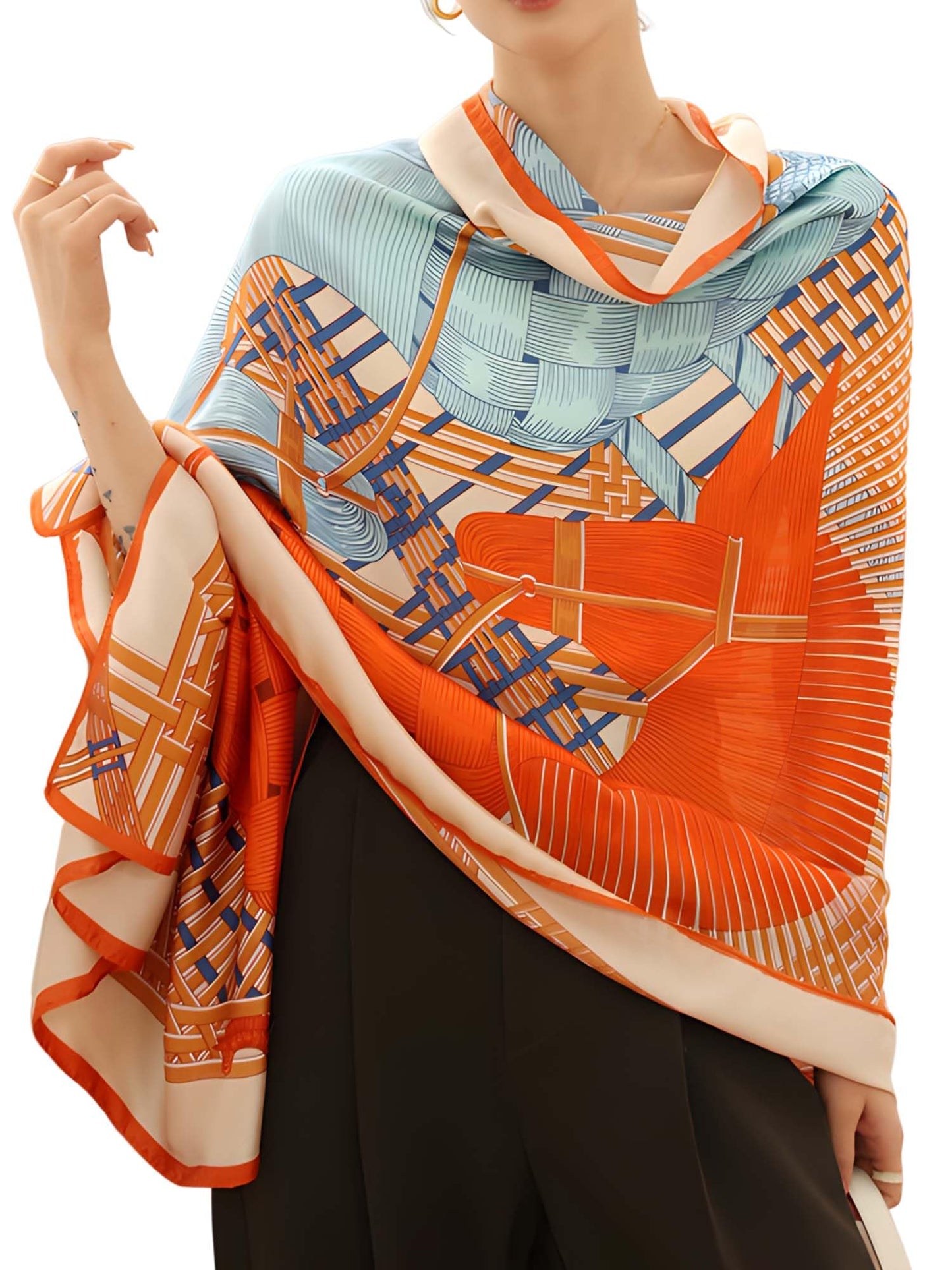 Large Shawl Scarf For Women Lightweight Wraps Silky Headscarf Long Sunscreen Scarfs