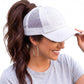 Funky Junque Ponytail Hat for Women - Baseball Cap with Adjustable Fit & High Pony Tail Criss Cross Back for Everyday Wear