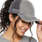 Funky Junque Ponytail Hat for Women - Baseball Cap with Adjustable Fit & High Pony Tail Criss Cross Back for Everyday Wear