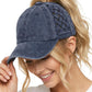 Funky Junque Ponytail Hat for Women - Baseball Cap with Adjustable Fit & High Pony Tail Criss Cross Back for Everyday Wear