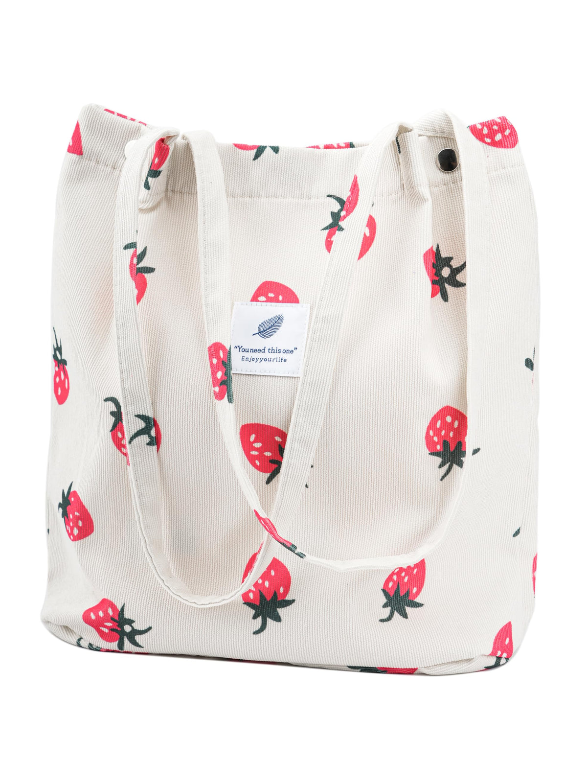 Corduroy Tote Bag Cute Tote Bags for Women Shoulder Bag with Inner Pocket for Work Beach Travel and Shopping Grocery