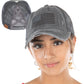 Funky Junque Ponytail Hat for Women - Baseball Cap with Adjustable Fit & High Pony Tail Criss Cross Back for Everyday Wear