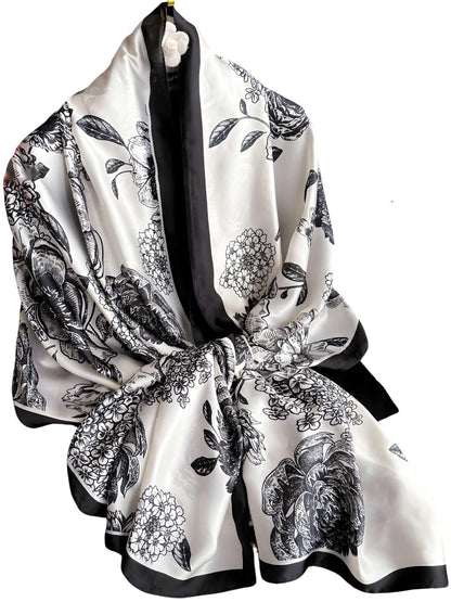 Large Shawl Scarf For Women Lightweight Wraps Silky Headscarf Long Sunscreen Scarfs