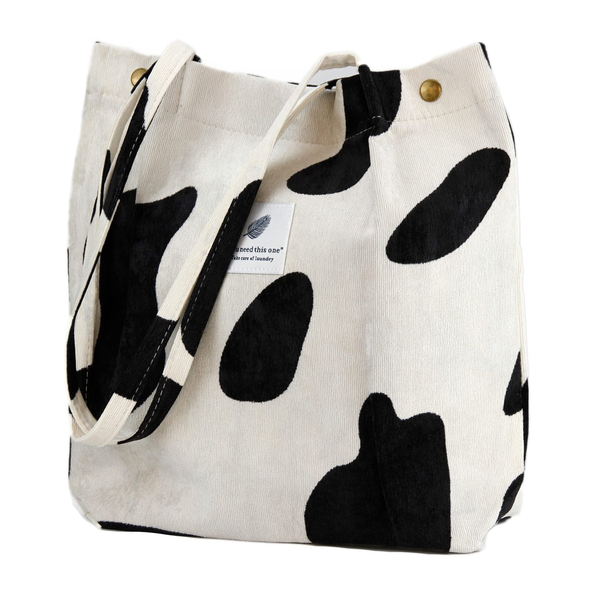 Corduroy Tote Bag Cute Tote Bags for Women Shoulder Bag with Inner Pocket for Work Beach Travel and Shopping Grocery