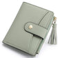 yiijay Small Wallet for Women RFID Blocking Tassle Bifold Slim Thin Leather Wallet Credit Card Holder Wallet Ladies Mini Wallet with Widened Zipper Pocket