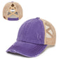 Funky Junque Ponytail Hat for Women - Baseball Cap with Adjustable Fit & High Pony Tail Criss Cross Back for Everyday Wear