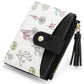 yiijay Small Wallet for Women RFID Blocking Tassle Bifold Slim Thin Leather Wallet Credit Card Holder Wallet Ladies Mini Wallet with Widened Zipper Pocket