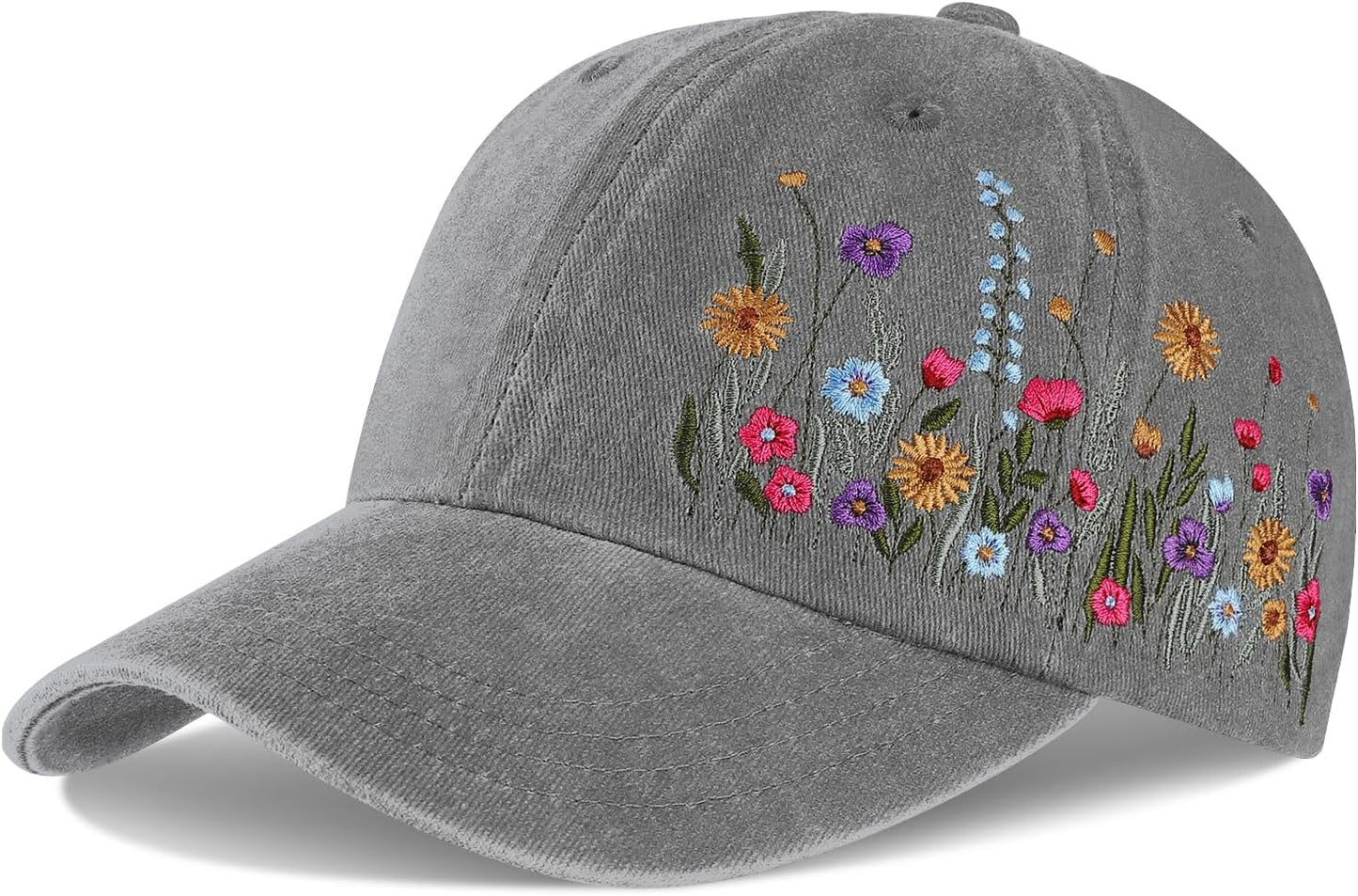 Biggun Trendy Embroidered Baseball Cap for Girls Women Men - Adjustable Soft Breathable Hats for Casual Wear