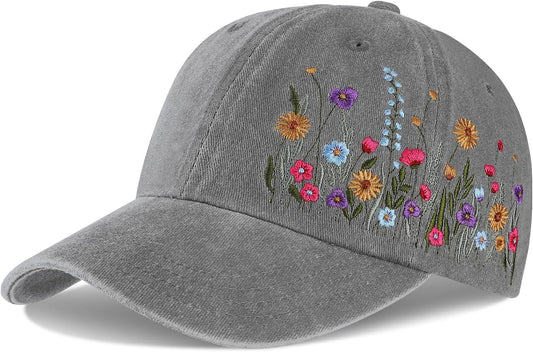 Biggun Trendy Embroidered Baseball Cap for Girls Women Men - Adjustable Soft Breathable Hats for Casual Wear