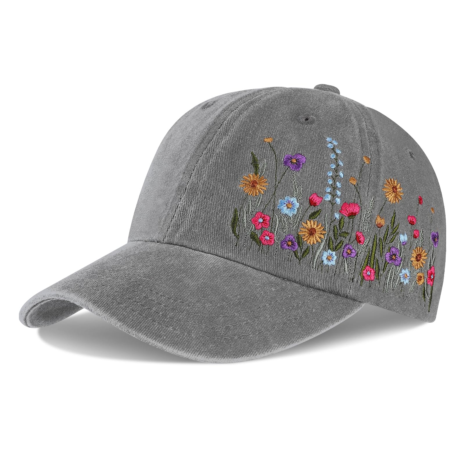 Biggun Trendy Embroidered Baseball Cap for Girls Women Men - Adjustable Soft Breathable Hats for Casual Wear