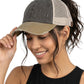 Funky Junque Ponytail Hat for Women - Baseball Cap with Adjustable Fit & High Pony Tail Criss Cross Back for Everyday Wear
