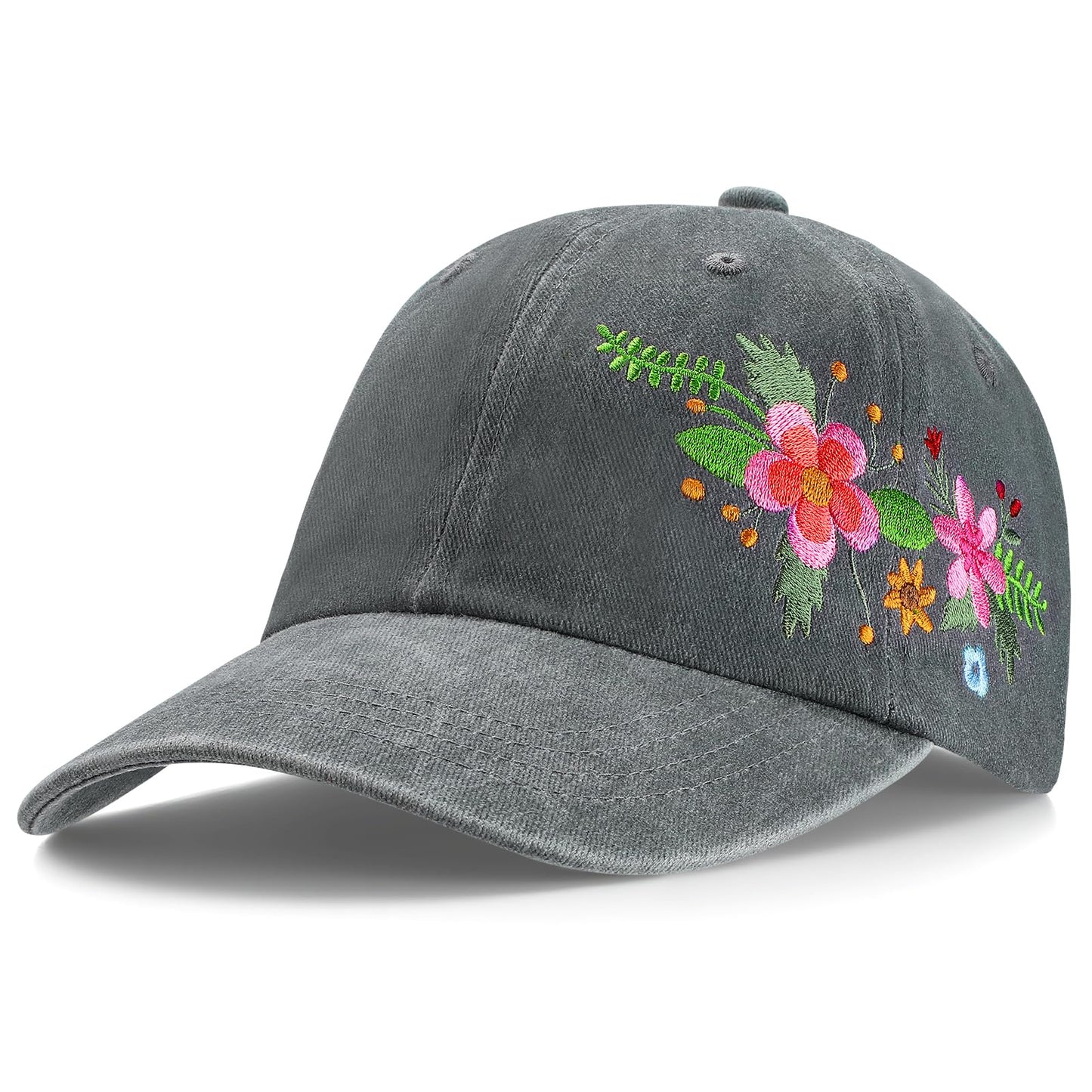 Biggun Trendy Embroidered Baseball Cap for Girls Women Men - Adjustable Soft Breathable Hats for Casual Wear