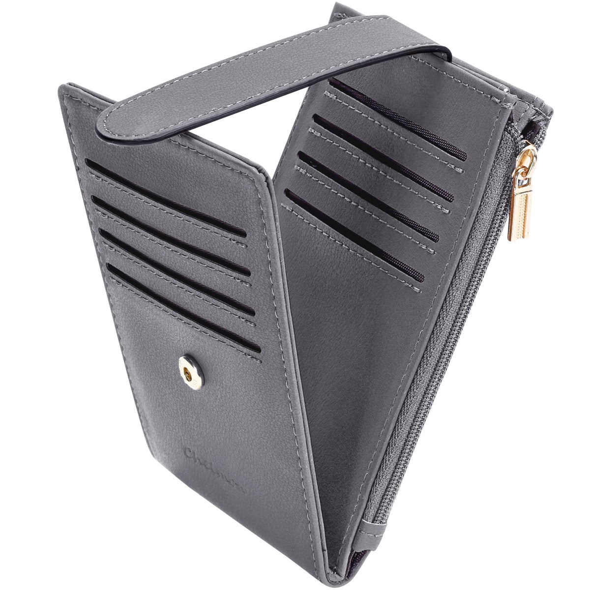 Chelmon Women's RFID Slim Card Holder Wallet: Thin Bifold with Multi-Card Case & Zipper Coin Pocket Purse (Deep Purple)