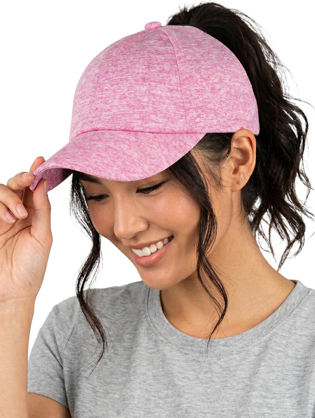 Funky Junque Ponytail Hat for Women - Baseball Cap with Adjustable Fit & High Pony Tail Criss Cross Back for Everyday Wear