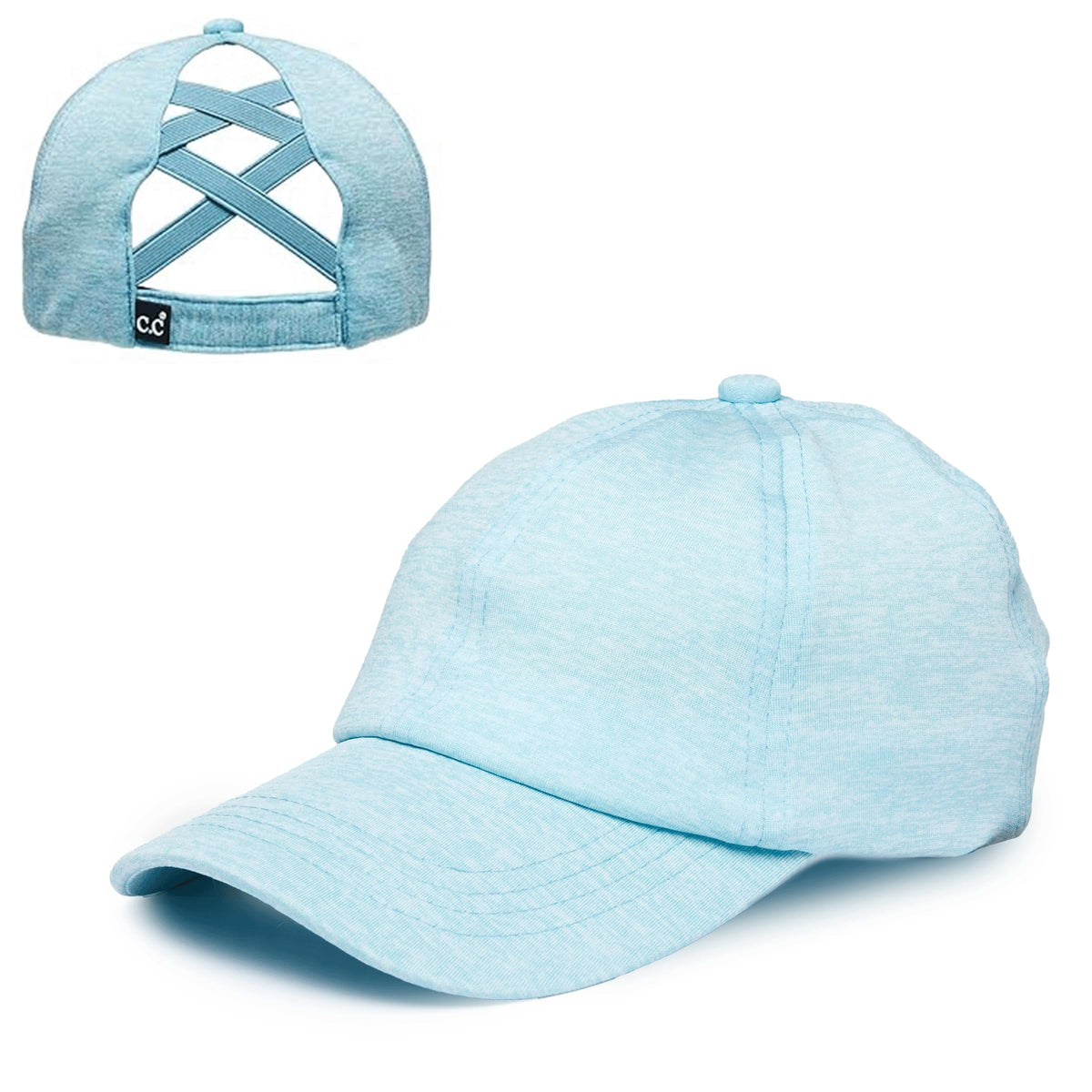 Funky Junque Ponytail Hat for Women - Baseball Cap with Adjustable Fit & High Pony Tail Criss Cross Back for Everyday Wear