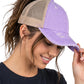 Funky Junque Ponytail Hat for Women - Baseball Cap with Adjustable Fit & High Pony Tail Criss Cross Back for Everyday Wear