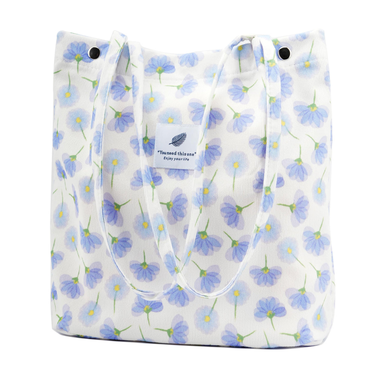 Corduroy Tote Bag Cute Tote Bags for Women Shoulder Bag with Inner Pocket for Work Beach Travel and Shopping Grocery