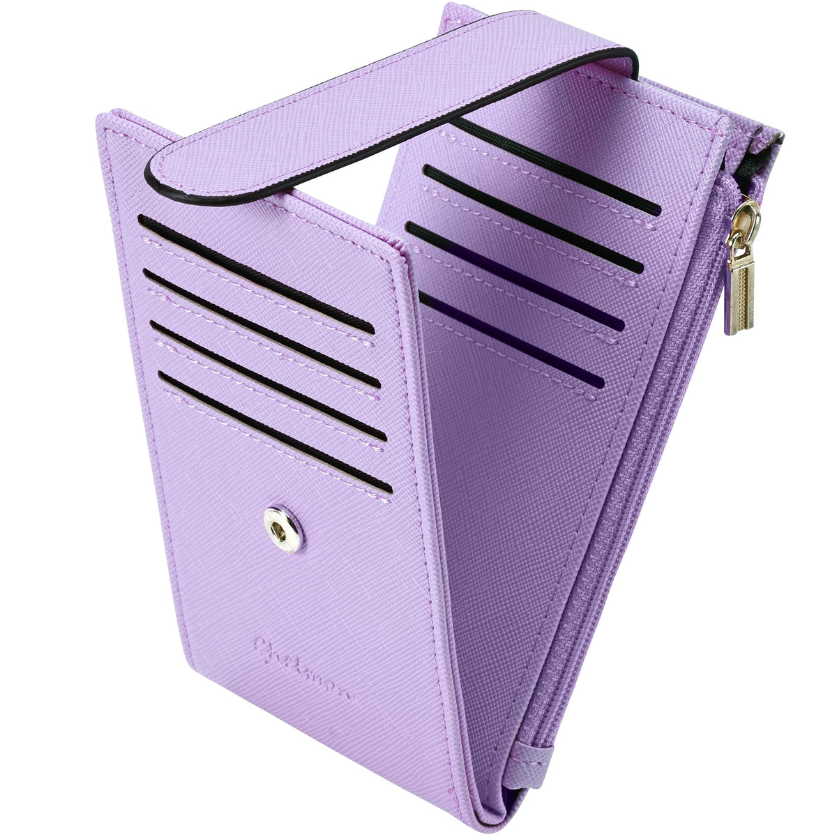 Chelmon Women's RFID Slim Card Holder Wallet: Thin Bifold with Multi-Card Case & Zipper Coin Pocket Purse (Deep Purple)