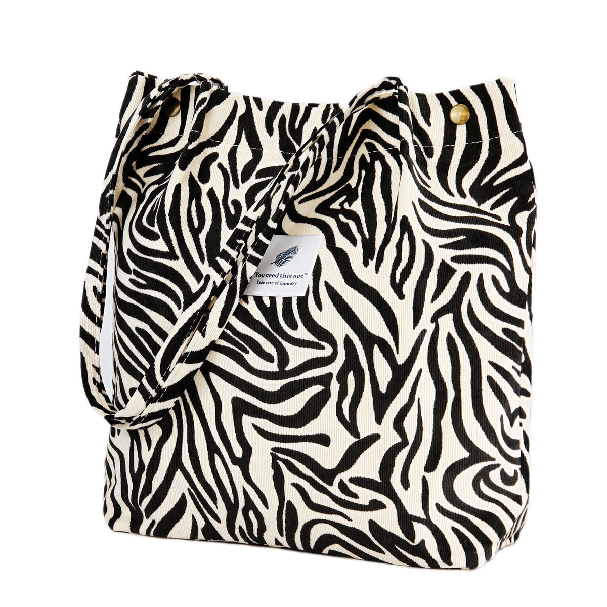 Corduroy Tote Bag Cute Tote Bags for Women Shoulder Bag with Inner Pocket for Work Beach Travel and Shopping Grocery