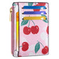 Tipmile Credit Card Holder for Women Slim Minimalist Front Pocket RFID Blocking Wallet Small Compact Card Case with ID Window, Vibrant Pink