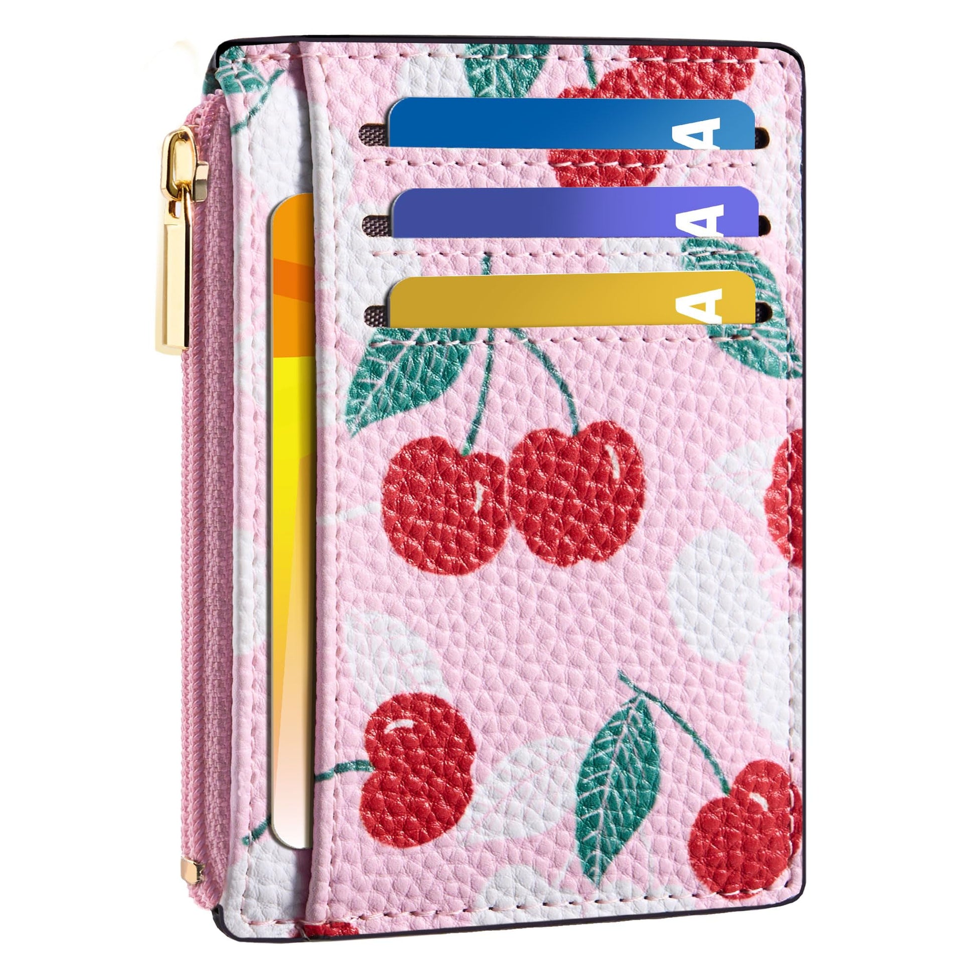 Tipmile Credit Card Holder for Women Slim Minimalist Front Pocket RFID Blocking Wallet Small Compact Card Case with ID Window, Vibrant Pink