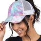 Funky Junque Ponytail Hat for Women - Baseball Cap with Adjustable Fit & High Pony Tail Criss Cross Back for Everyday Wear