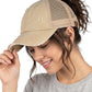 Funky Junque Ponytail Hat for Women - Baseball Cap with Adjustable Fit & High Pony Tail Criss Cross Back for Everyday Wear