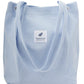 Corduroy Tote Bag Cute Tote Bags for Women Shoulder Bag with Inner Pocket for Work Beach Travel and Shopping Grocery