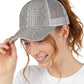 Funky Junque Ponytail Hat for Women - Baseball Cap with Adjustable Fit & High Pony Tail Criss Cross Back for Everyday Wear