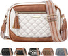 Tenot Quilted Crossbody Bags for Women Travel, Vegan Leather Crossbody Purses for Women Trendy Cross Body Bag