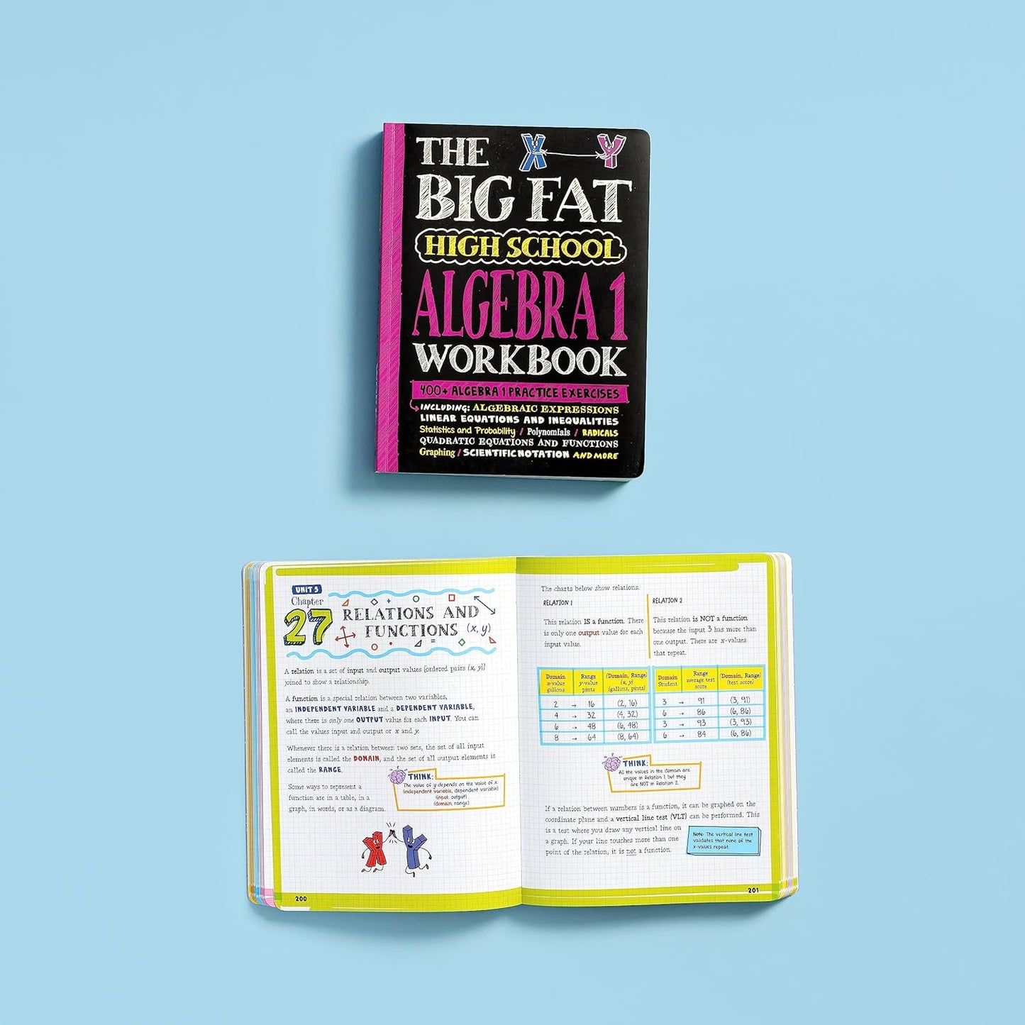 The Big Fat High School Algebra 1 Workbook: 400+ Algebra 1 Practice Exercises (Big Fat Notebook)