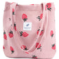 Corduroy Tote Bag Cute Tote Bags for Women Shoulder Bag with Inner Pocket for Work Beach Travel and Shopping Grocery