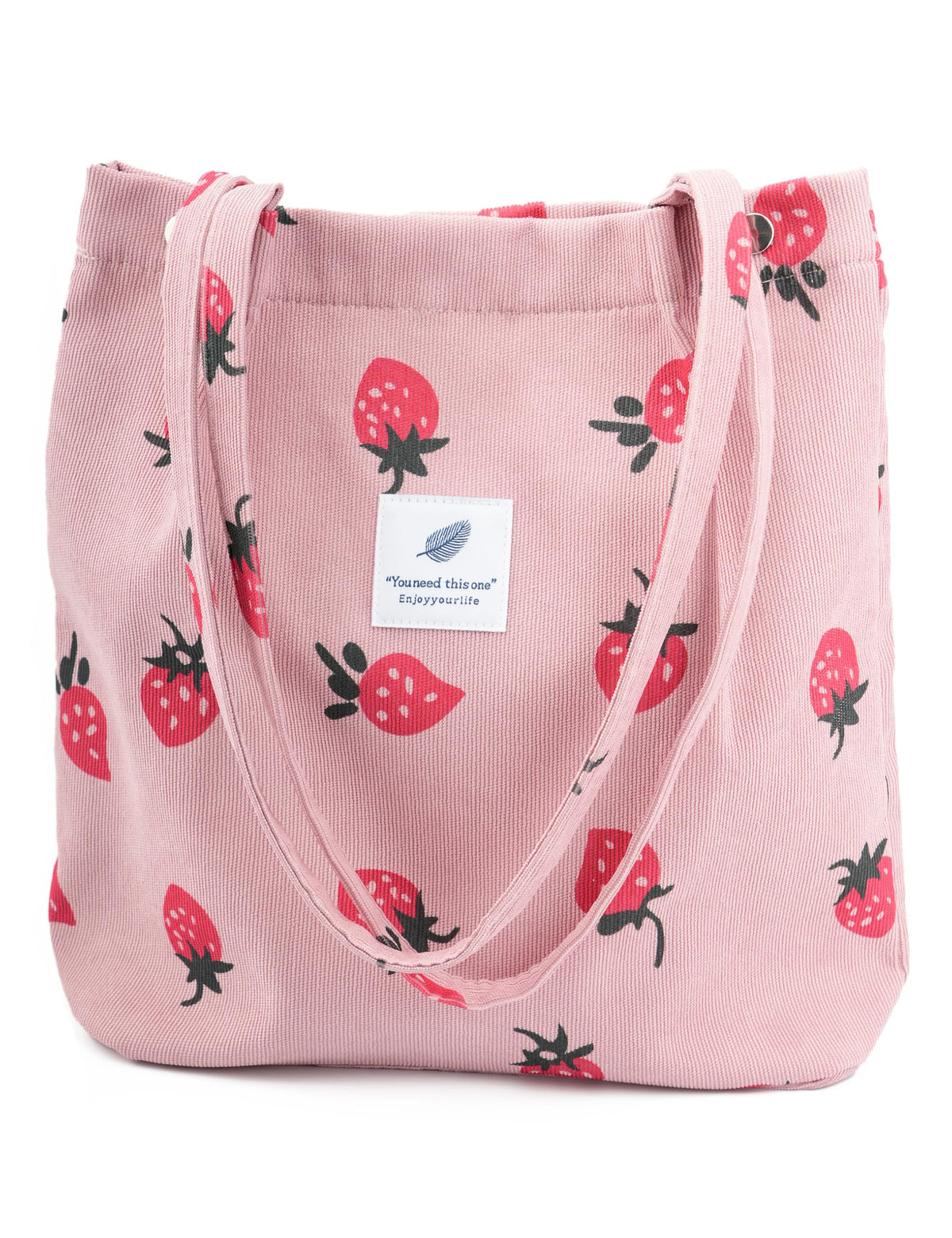 Corduroy Tote Bag Cute Tote Bags for Women Shoulder Bag with Inner Pocket for Work Beach Travel and Shopping Grocery