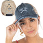 Funky Junque Ponytail Hat for Women - Baseball Cap with Adjustable Fit & High Pony Tail Criss Cross Back for Everyday Wear