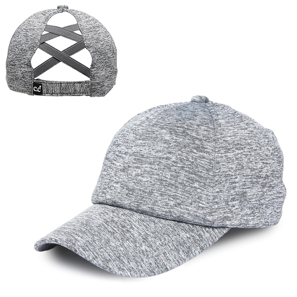 Funky Junque Ponytail Hat for Women - Baseball Cap with Adjustable Fit & High Pony Tail Criss Cross Back for Everyday Wear