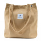 Corduroy Tote Bag Cute Tote Bags for Women Shoulder Bag with Inner Pocket for Work Beach Travel and Shopping Grocery