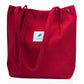 Corduroy Tote Bag Cute Tote Bags for Women Shoulder Bag with Inner Pocket for Work Beach Travel and Shopping Grocery