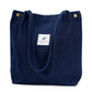 Corduroy Tote Bag Cute Tote Bags for Women Shoulder Bag with Inner Pocket for Work Beach Travel and Shopping Grocery